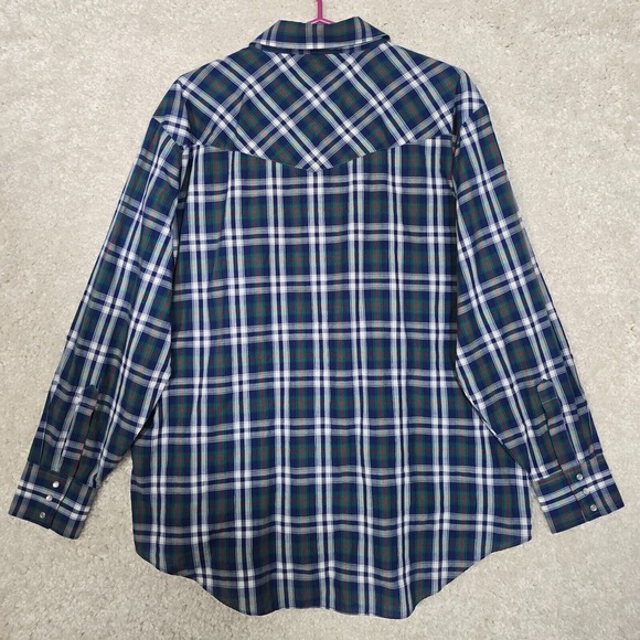Vintage Ely Cattleman Mens Shirt XL Plaid Long Sleeve Pearl‎ Snap Western Cowboy - Picture 7 of 11
